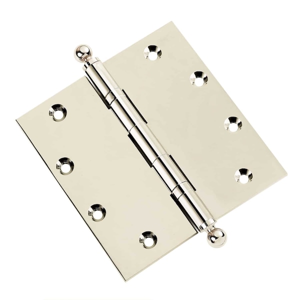 Embassy 5 x 5 Solid Brass Ball Bearing Hinge, Polished Nickel Finish Ball Tips 5050BBUS14B-1 - main
